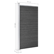 Vidaxl panneau de clôture wpc 95x186 cm noir 148979_7
