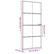 Vidaxl porte intérieure mince noir 93x201,5 cm verre trempé aluminium 155129_7