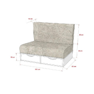 Lit escamotable style industriel KEY SOFA - 90x200 cm - Chêne naturel avec canapé et tiroirs de rangement marron_7