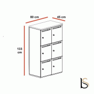 Meuble à casiers avec fentes courrier - Mobel Linea - A clé, 2 x 3 cases_7