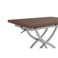 Table relevable extensible HIRONDELLE compacte finition noyer 100 x 57/114 cm_7