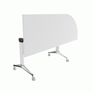 Table de réunion NET, plateau abattant avec retour - Mobel Linea - Blanc, Blanc, Droite_7