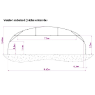 Serre professionnelle 9.60 m pour une utilisation agricole efficace