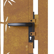 Vidaxl portail de jardin 105x105 cm acier corten design de bambou 153185_7