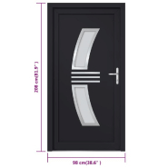 Vidaxl porte d'entrée anthracite 98x208 cm pvc 3187938_7
