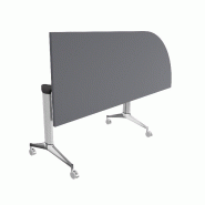 Table de réunion NET, plateau abattant avec retour - Mobel Linea - Alu, Anthracite, Droite_7