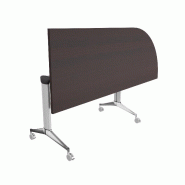 Table de réunion NET, plateau abattant avec retour - Mobel Linea - Alu, Wenge, Droite_7