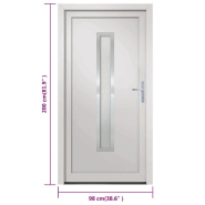 Vidaxl porte d'entrée blanc 98x200 cm pvc 3187893_7