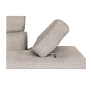 Canapé d'angle convertible méridienne droite RINO beige - pieds métal - avec coffre et têtières réglables_7