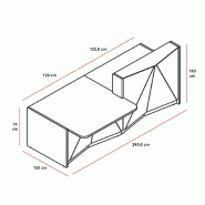 Banque d'accueil Alpa avec PMR - MDD - Blanc brillant, Droite_7