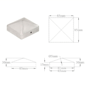 Vidaxl bouchons de poteau de clôture 6 pcs métal galvanisé 81x81 mm 145490_7
