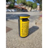 Poubelle publique tri sélectif double flux - acier galvanisé renforcé - 2x40L ou 80L - coloris personnalisables