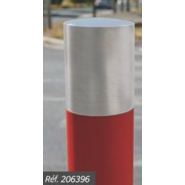 Potelet haute visibilité peint sur zinc - Tube acier Ø60, 76, 102 et 114 mm - Cinq pommeaux au choix - Fixation par scellement direct_7