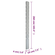 Vidaxl poteaux de clôture 10 pcs argenté 260 cm acier galvanisé 3196180_7
