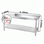Tables Inox centrales Premium avec Etagère - P 600 mm | Ggm -_7