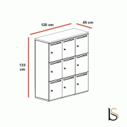 Meuble à casiers avec fentes courrier - Mobel Linea - A clé, 3 x 3 cases_7