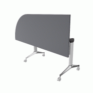 Table de réunion NET, plateau abattant avec retour - Mobel Linea - Alu, Anthracite, Gauche_7