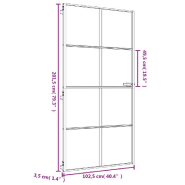 Vidaxl porte intérieure mince doré verre trempé aluminium 155143_7
