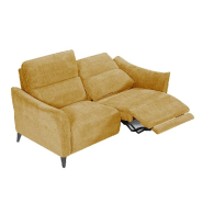 Canapé 2 places relax électrique ATTITUDE - Têtière réglable 10 crans - Tissu chenillé ocre - Inclinaison jusqu’à 150°_7