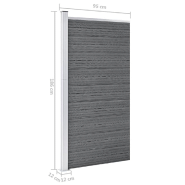 Vidaxl panneau de clôture wpc 95x186 cm gris 148978_7