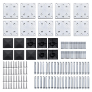 Vidaxl ensemble de panneau de clôture wpc 1564x186 cm noir 3070436_7