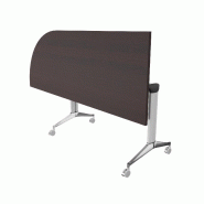 Table de réunion NET, plateau abattant avec retour - Mobel Linea - Alu, Wenge, Gauche_7