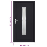Vidaxl porte d'entrée anthracite 108x208 cm pvc 3187902_7