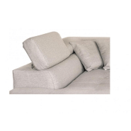 Canapé d'angle convertible avec méridienne gauche RINO beige - pieds métal - coffre de rangement - têtières réglables_7