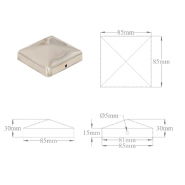 Vidaxl bouchons de poteau de clôture pyramidaux 6 pcs inox 81x81 mm 145486_7