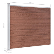 Vidaxl panneau de clôture wpc 175x146 cm marron 148981_7