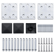 Vidaxl ensemble de panneau de clôture wpc 353x105 cm noir 3070447_7