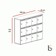 Meuble à casiers avec fentes courrier - Mobel Linea - A clé, 4 x 3 cases_7