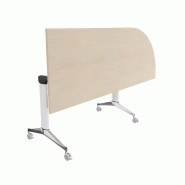 Table de réunion NET, plateau abattant avec retour - Mobel Linea - Blanc, Chêne moyen , Droite_7