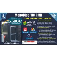 Monobloc sanitaire WC PMR raccordable - 205cm x 205cm x 247cm - Structure acier galvanisé et équipements complets_7