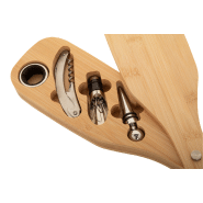 Set à vin en acier inoxydable - avec tire-bouchon, bouchon, embout et boîte en bambou en forme de bouteille_7