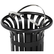 Corbeille publique avec support sac - BORNEO - Acier poudré anti-UV - 35L ou 60L_7