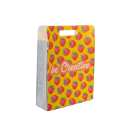 Sac à provisions en feutre RPET personnalisable - Impression quadri sur le devant et le dos - Avec poignées découpées, soufflet et étiquette RPET_7