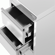 Meuble bas inox à tiroirs PREMIUM - 400 x 600 mm - 4 tiroirs - SS4SI46A_7