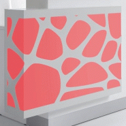 Banque d'accueil lumineuse Organic avec accès PMR - MDD - Blanc brillant, Droite_7