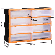 Vidaxl organisateur multi-tiroirs avec 8 grands tiroirs 52x16x37 cm 149599_7
