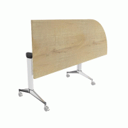 Table de réunion NET, plateau abattant avec retour - Mobel Linea - Blanc, Droite, Chêne veiné_7