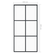 Vidaxl porte coulissante et quincaillerie verre et aluminium 102x205cm 3081949_7