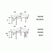 Bureau d'angle compact - hauteur fixe ou réglable - So Vera_7