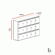 Meuble à casiers avec fentes courrier - Mobel Linea - A clé, 5 x 3 cases_7