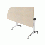 Table de réunion NET, plateau abattant avec retour - Mobel Linea - Blanc, Chêne moyen , Gauche_7