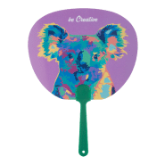 Éventail sur-mesure - poignée en plastique et papier stratifié - impression logo recto-verso_7