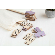 Dominos sur mesure en contreplaqué de bouleau - 28 tuiles avec impression couleur et étui en coton_7