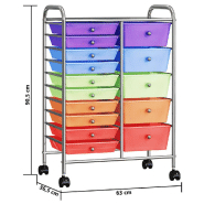 Vidaxl chariot rangement mobile à 15 tiroirs xxl multicolore plastique 320410_7