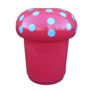 Poubelle ludique champignon extérieure - 90L - plastique recyclable en polyéthylène - résistante aux UV et personnalisable_8