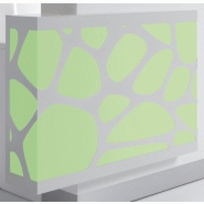 Banque d'accueil lumineuse Organic avec accès PMR - MDD - Blanc brillant, Gauche_8